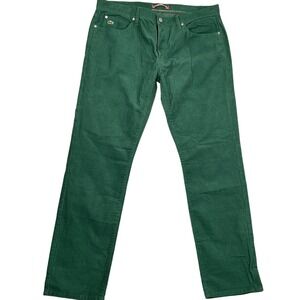 Lacoste Corduroy Pants Mens 36W Live Green Button Fly Retro Revival Streetwear